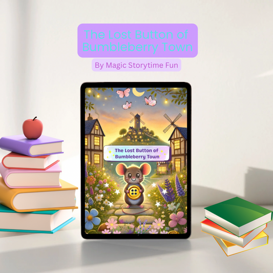 Children’s Storybook-The Lost Button of Bumbleberry Town–A Fun Children’s Adventure Story (Ages 5–8)-Digital Download PDF