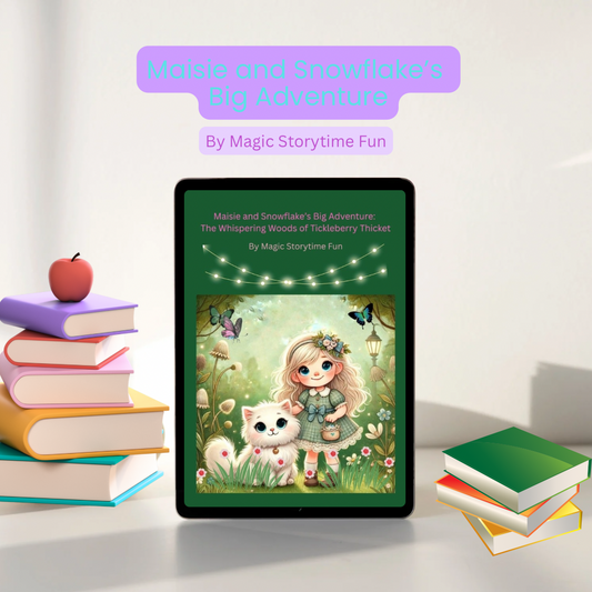 Children’s Storybook-Maisie and Snowflake’s Big Adventure: The Whispering Woods of Tickleberry Thicket–A Magical Storybook for Kids (Ages 3–8)-Digital Download